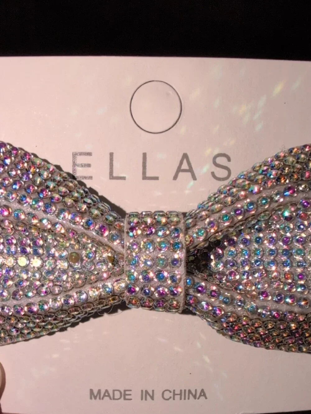 Ella Iridescent Crystal Bow Hair Clip Set Of 2